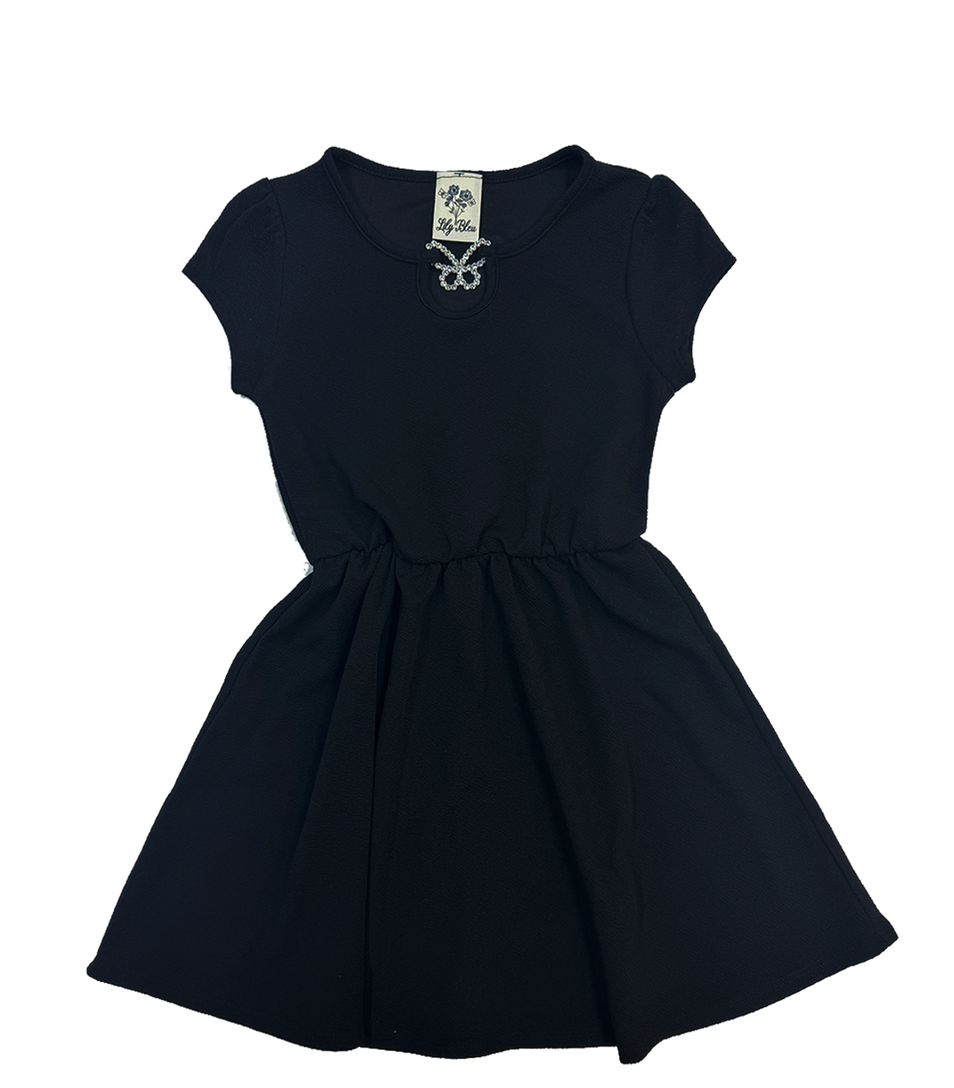 Girls black skater dress online