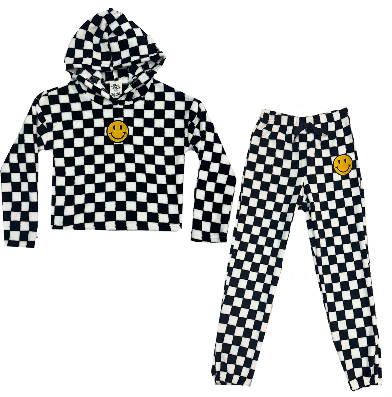 Amara Checkered Plush Set