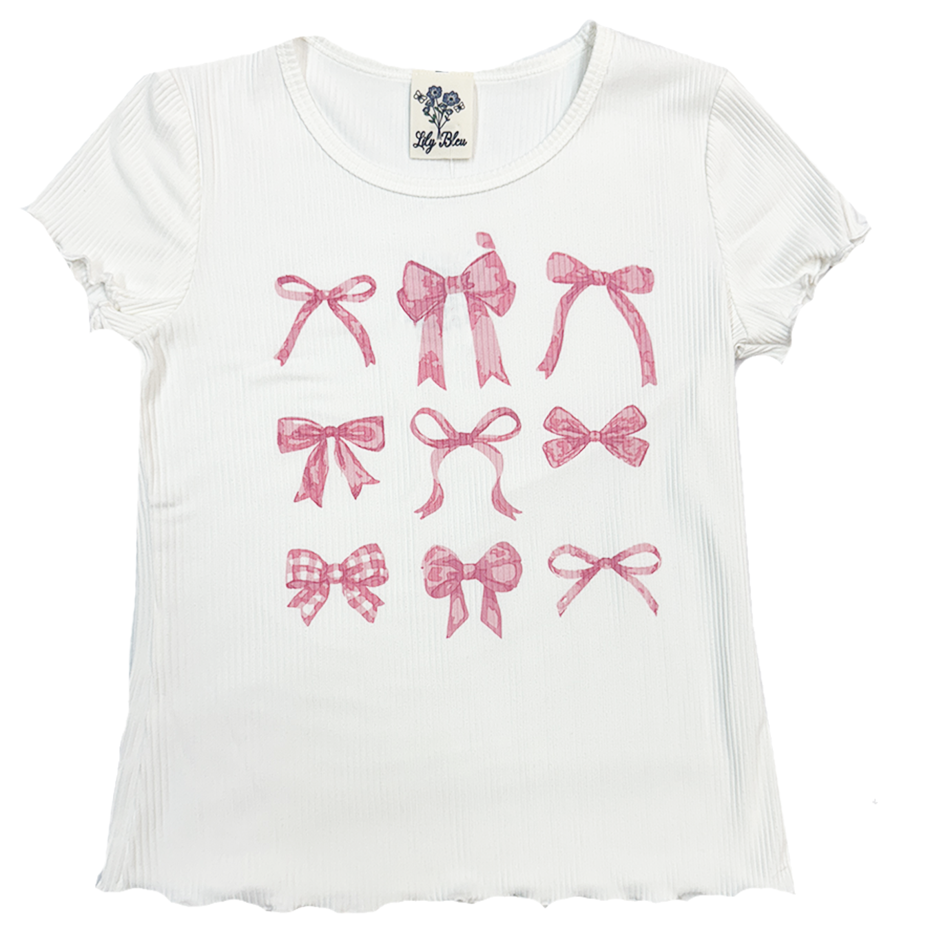 Emilee Ivory Bow Ribbed Top