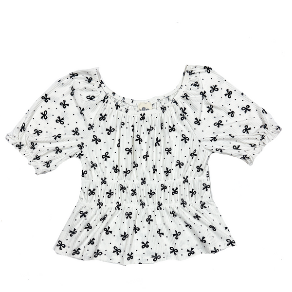 Kara Ribbed Bow Ivory Set