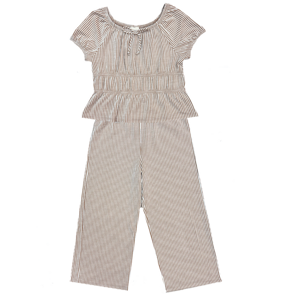 Sammy Striped Tan Lounge Set