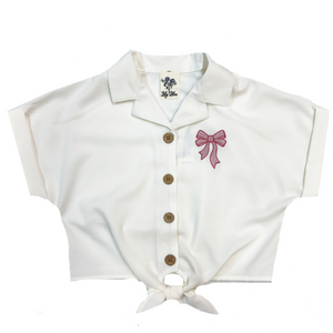 Stella Ivory Bow Woven Top