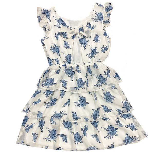 Oakley Ivory Floral Tiered Dress
