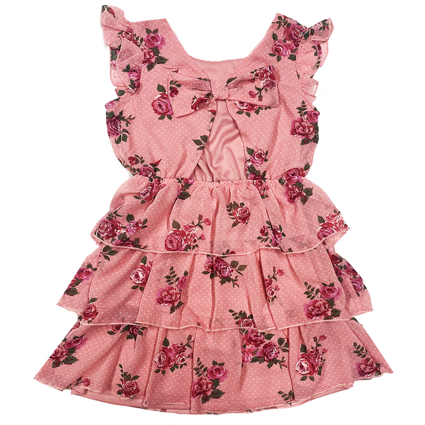 Oakley Pink Floral Tiered Dress