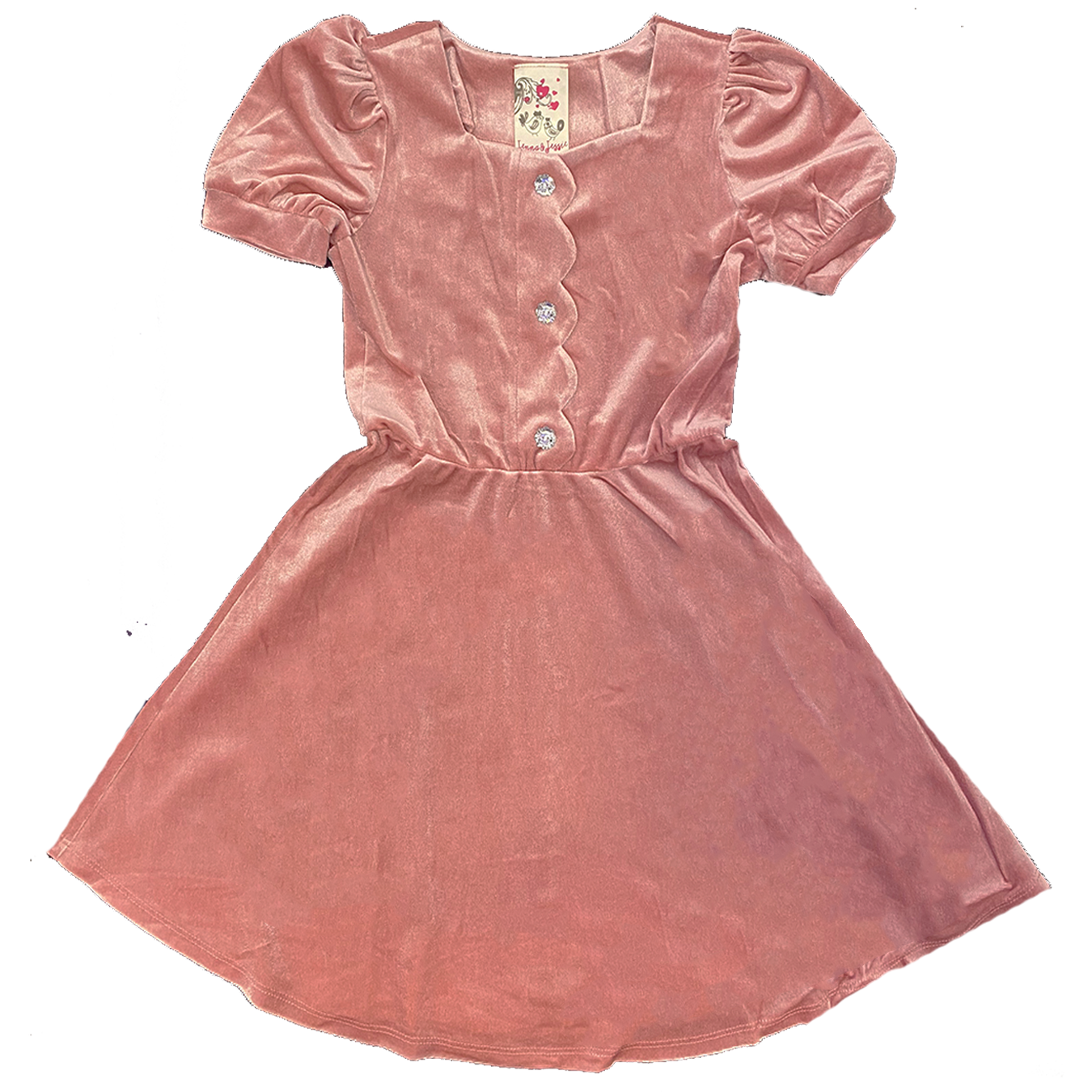 Girls pink velvet sales dress