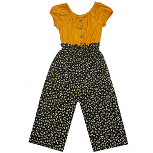 Stacey Mustard Ditsy Floral Jumpsuit