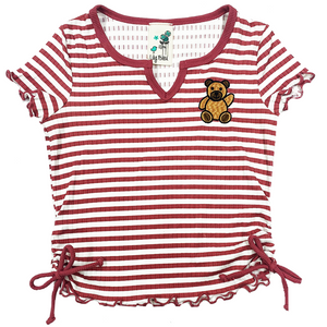 Claire Striped Teddy Top